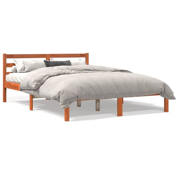 vidaXL Letto senza Materasso Marrone Cera 120x190 cm in Legno di Pino
