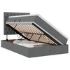 vidaXL Letto con contenitore LED e materasso Grigio Scuro 120 x 190 cm