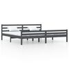 vidaXL Giroletto Grigio in Legno Massello 180x200 cm Super King