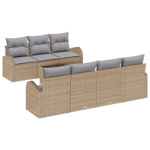 vidaXL Set Divano da Giardino Beige 55 x 55 x 37 cm polyrattan