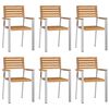 vidaXL Setdapranzodagiardino 7 pcs Marrone Teak solido