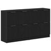 vidaXL Credenza 2 pcs Rovere Nero 60 x 30 x 70 cm Legno multistrato