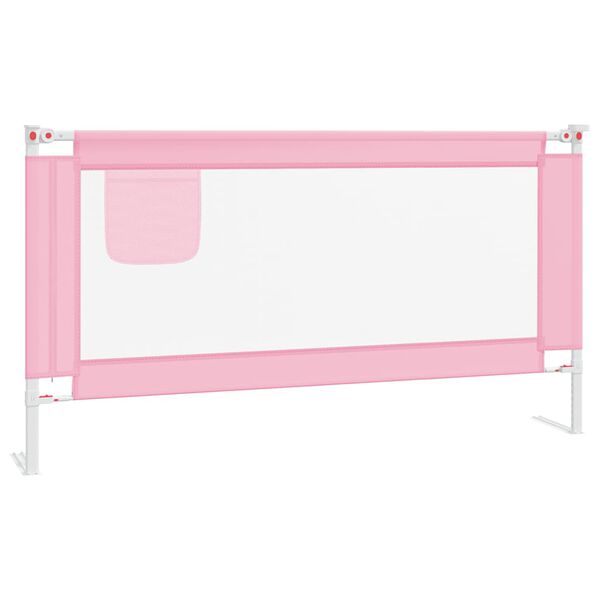 vidaXL Sponda Letto di Sicurezza per Bambini Rosa 160x25 cm Tessuto