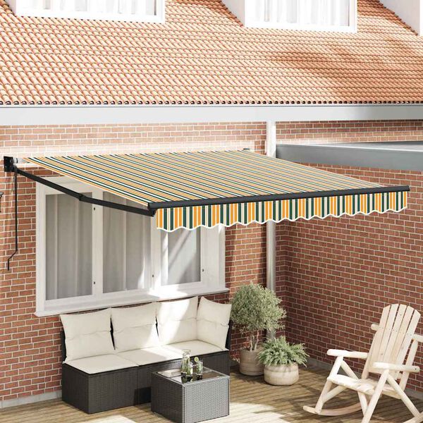 vidaXL Tenda da Sole Verde e Giallo 300 x 250 x 165 cm Poliestere