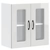 vidaXL Pensile da Cucina con Porta in Vetro Kalmar Bianco Lucido