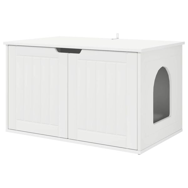 vidaXL Casa per Gatti Bianco 85 x 55 x 50,5 cm Legno multistrato
