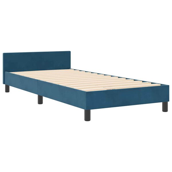 vidaXL Letto a molle con testiera Blu Scuro 90 x 190 cm Velluto