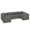 vidaXL Set Divani da Giardino 6 pz con Cuscini in Polyrattan Grigio
