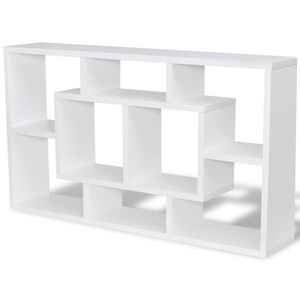 vidaXL Espositore da Parete Galleggiante 8 Scomparti Bianco
