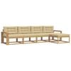 vidaXL Set di divani da esterno 5 pz Bianco e Beige