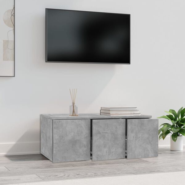 vidaXL Mobile Porta TV Grigio Cemento 80x34x30 cm Legno Multistrato