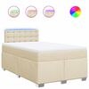 vidaXL Giroletto a Molle con Materasso Crema 120x200 cm in Tessuto