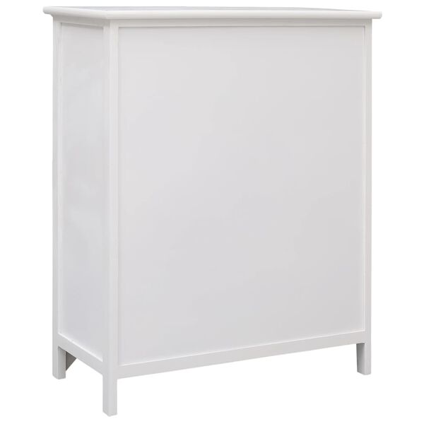vidaXL Mobiletto con 6 Cassetti Bianco 60x30x75 cm Legno di Paulownia