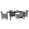 vidaXL Set da Pranzo per Giardino con cuscino 5 pcs Grigio polyrattan