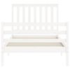 vidaXL Giroletto con Testiera Bianco 100x200 cm in Legno Massello