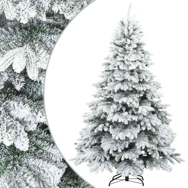 vidaXL Albero di Natale Artificiale Snodato Foderato di Neve Bianco