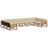 vidaXL Set di divani da esterno 10 pz Naturale e Beige