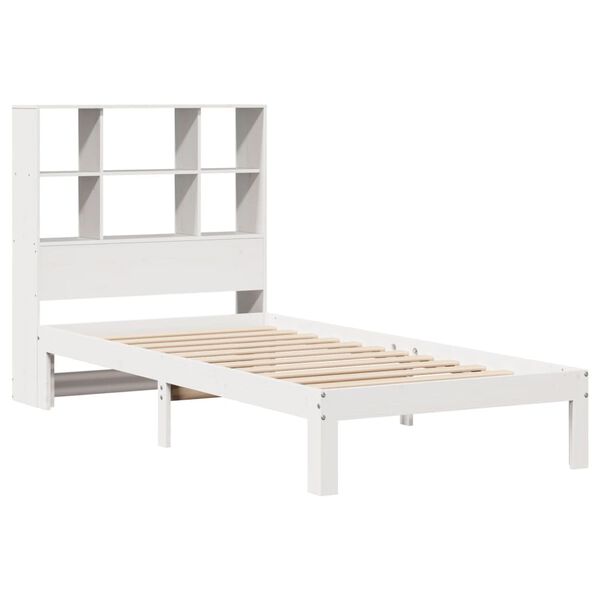 vidaXL Letto Libreria senza Materasso Bianco 90x190 cm Massello Pino