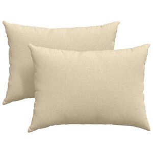 vidaXL Cuscini da Divano 2 pcs Crema 70 x 50 cm Tessuto