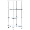 vidaXL Scaffale a 4 Livelli Trasparente 40x40x100cm in Vetro Temperato