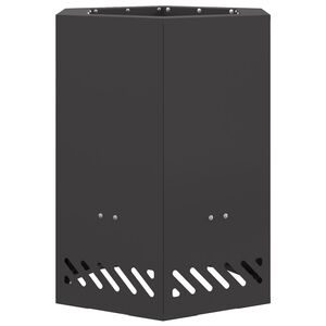 vidaXL Focolare Senza Fumi Nero 38 x 38 x 51 cm Acciaio