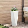 vidaXL Fioriera 2 pcs Bianco 30 x 30 x 75 cm Acciaio