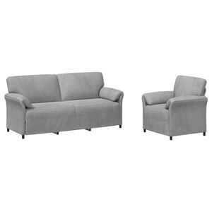 vidaXL Set di divani 2 pz Grigio Chiaro Velluto