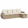 vidaXL Set Divano da Giardino 5 pz con Cuscini Beige in Polyrattan