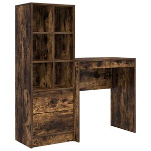 vidaXL Scrivania Rovere fum&eacute; 115,5 x 40 x 127 cm 2 pz