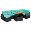 vidaXL Set Divani da Giardino con Cuscini 8 pz Nero Polyrattan Acacia
