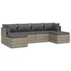 vidaXL Set Divani da Giardino 6 pz con Cuscini in Polyrattan Grigio