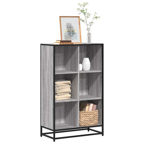 vidaXL Libreria Grigio Sonoma 65,5x33x107,5 cm in Legno Multistrato