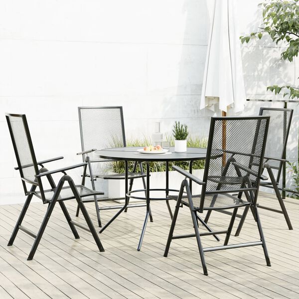 vidaXL Set Sedie Giardino Reclinabili 5pz Antracite Acciaio Verniciato