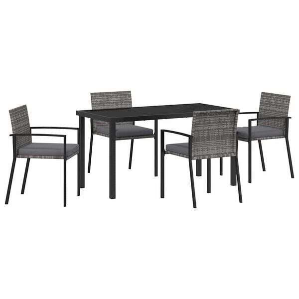 vidaXL Set da Pranzo per Giardino 5 pcs Grigio