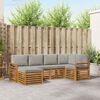vidaXL Set divano sezionale con cuscino 6 pcs Grigio Naturale e Chiaro
