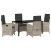 vidaXL Set da Pranzo per Giardino 5 pz Grigio chiaro polyrattan