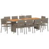 vidaXL Set da Pranzo per Giardino 11 pcs Grigio polyrattan
