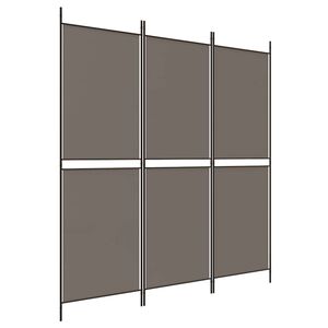 vidaXL Divisorio a 3 Pannelli Antracite 150x180 cm in Tessuto