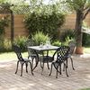 vidaXL Set di Tavolo da Giardino 5 pcs Nero Alluminio pressofuso