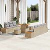 vidaXL Set Divano da Giardino con cuscino 10 pcs Beige Poly Rattan