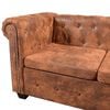 vidaXL Divano Angolare Chesterfield 6 posti Pelle Artificiale Marrone