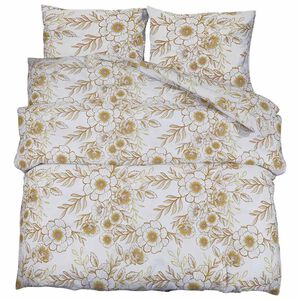 vidaXL Set Copripiumino Bianco e Marrone 135x200 cm in Cotone