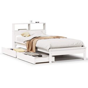 vidaXL Letto Libreria senza Materasso Bianco 100x200 cm Legno di Pino