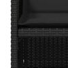 vidaXL Set da Pranzo da Giardino 5 pz Nero con Cuscini in Polyrattan
