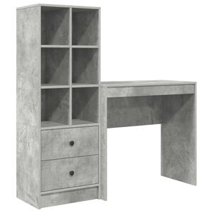 vidaXL Scrivania Grigio cemento 125,5 x 40 x 127 cm 2 pz