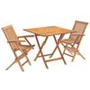 vidaXL Set Bistro da Giardino Pieghevole 3 Pezzi 3 pz Naturale