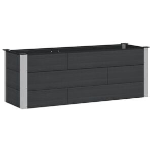 vidaXL Letto rialzato da giardino Nero 150 x 50 x 54 cm