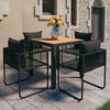 vidaXL Set da Pranzo da Giardino 5 pz in Rattan PVC Nero e Marrone