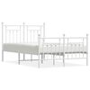 vidaXL Giroletto con Testiera e Pediera Metallo Bianco 120x200 cm