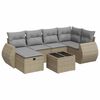 vidaXL Set Divani da Giardino 7 pz con Cuscini Beige in Polyrattan